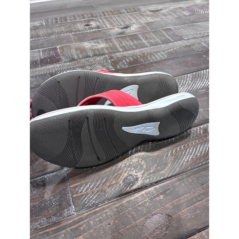 Clarks Cloudsteppers Women's Adjustable Strap Thong Sandals Coral Size 10 - Picture 4 of 6